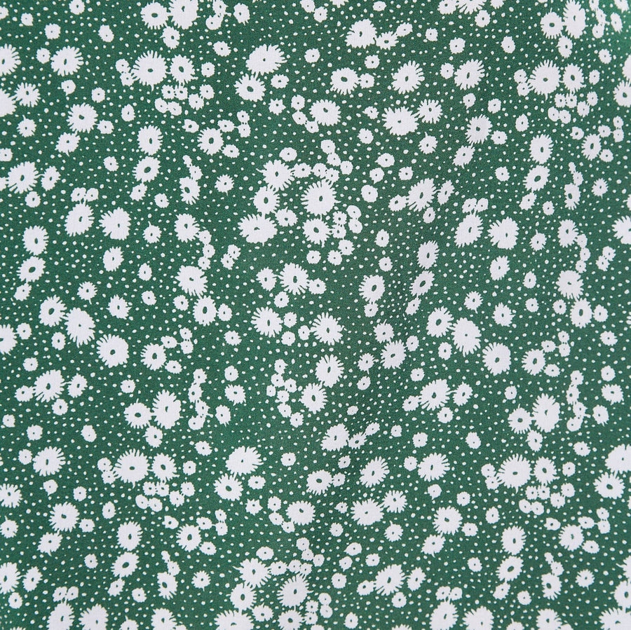 Corina Flower Dot Print Midi Tea Dress - Green