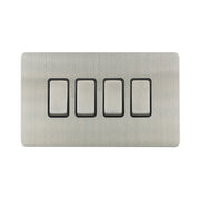 Caradok - The Ultra Flat - Brushed Chrome - FN017DME - 10AX 4G 2Way Switch Brushed Chrome, Black Insert