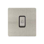 Caradok - The Ultra Flat - Brushed Chrome - FN024DME - Retractive Switch c/w Bell Logo Brushed Chrome, Black Insert