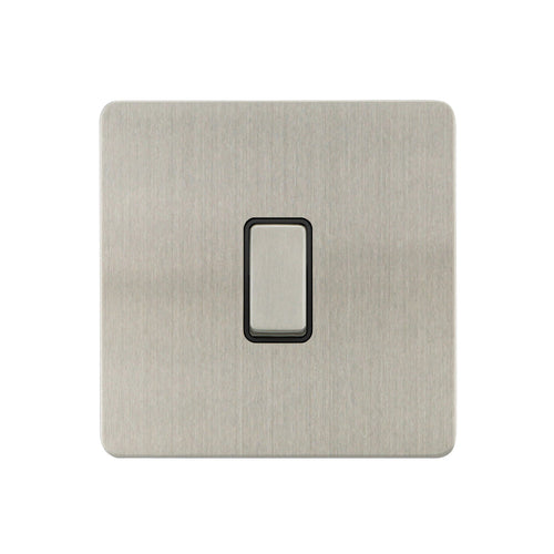 Caradok - The Ultra Flat - Brushed Chrome - FN029DME - 1G Intermediate 10AX Switch Brushed Chrome, Black Insert