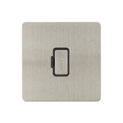 Caradok - The Ultra Flat - Brushed Chrome - FN053DME - 13A Unswitched Spur Brushed Chrome, Black Insert