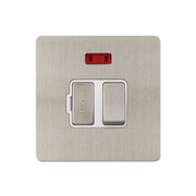 Caradok - The Ultra Flat - Brushed Chrome - FN056DMF - 13A Switched Spur c/w Neon BC/White Insert