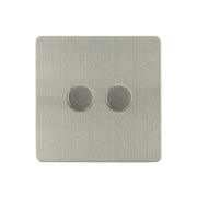 Caradok - The Ultra Flat - Brushed Chrome - FN148IUD - 2G Intelligent Universal Dimmer Switch Brushed Chrome (2 X 200W)