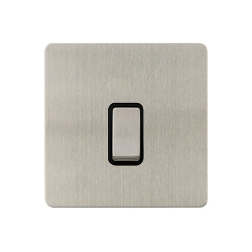 Caradok - The Ultra Flat - Brushed Chrome - FN202DME - 20A DP Switch Brushed Chrome, Black Insert