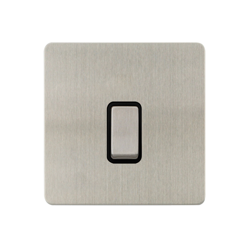 Caradok - The Ultra Flat - Brushed Chrome - FN202DME - 20A DP Switch Brushed Chrome, Black Insert