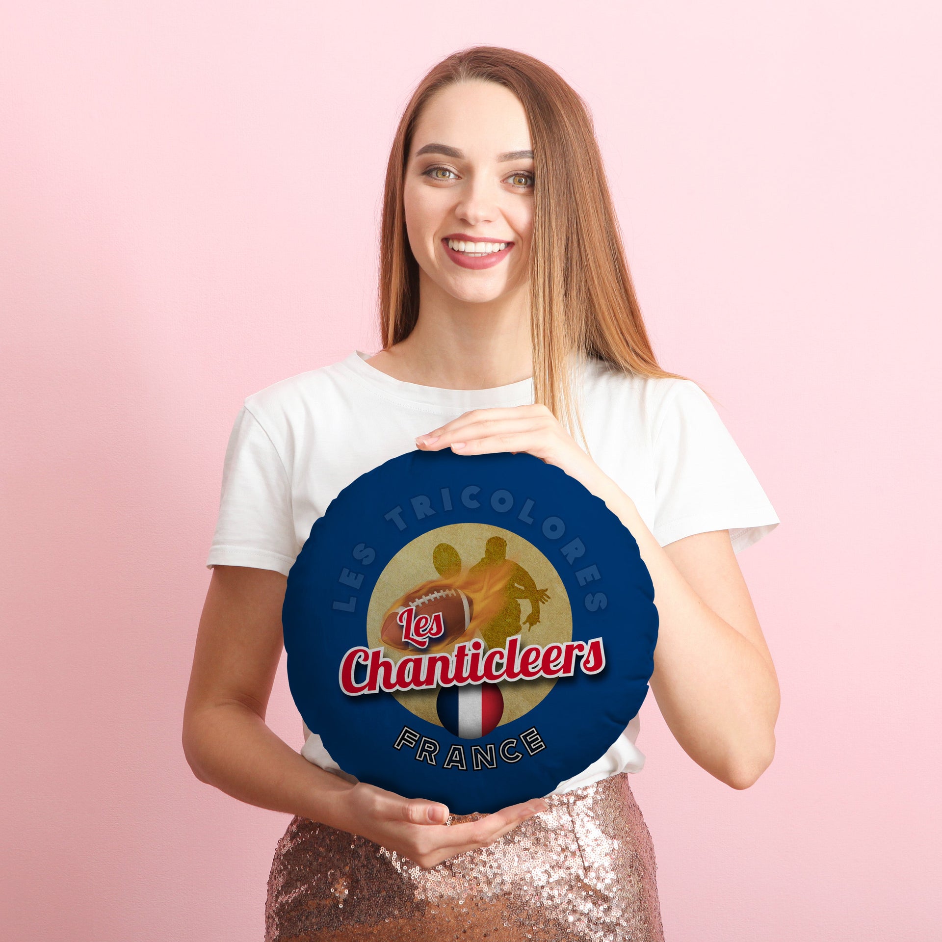 France Rugby League - Chanticleers  - Legend Collection - Circle Cushion 14"