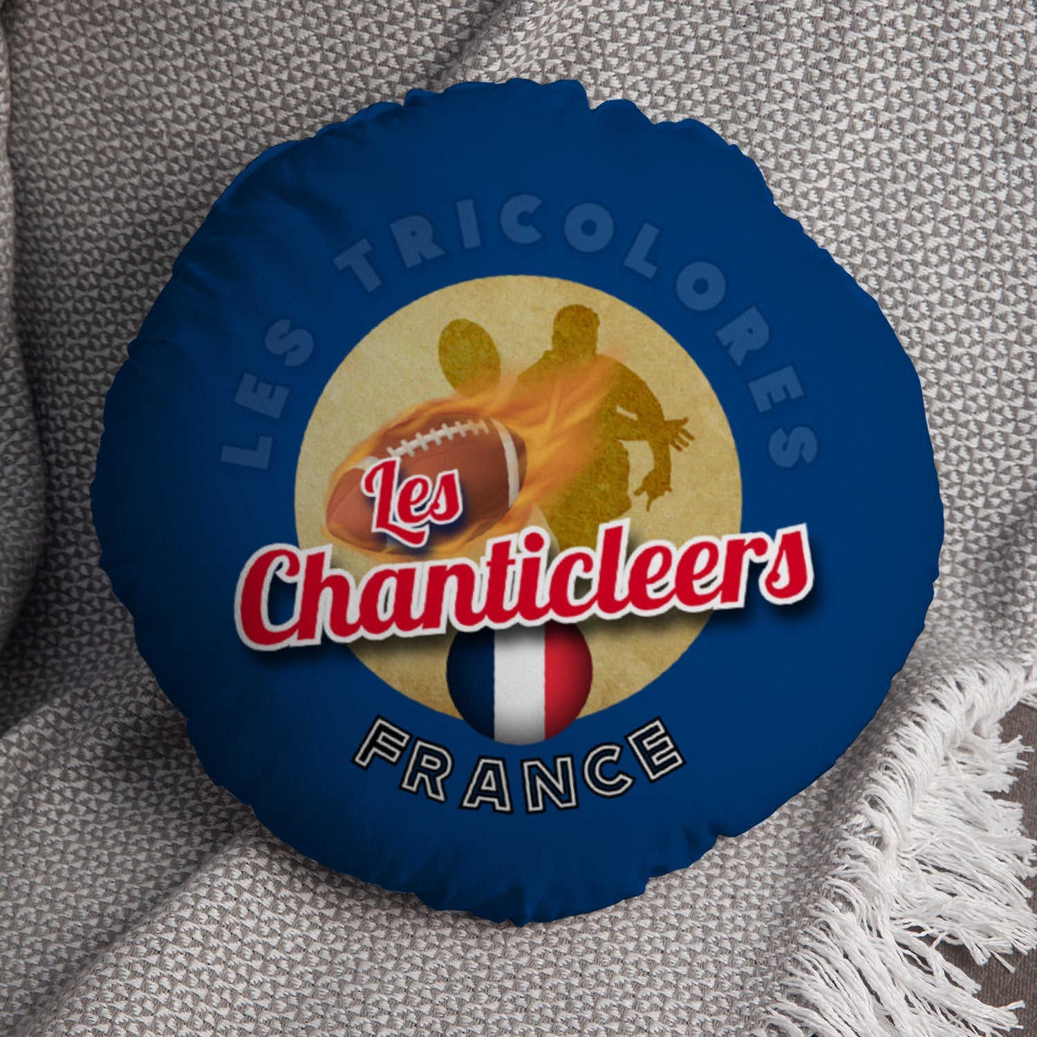 France Rugby League - Chanticleers  - Legend Collection - Circle Cushion 14"