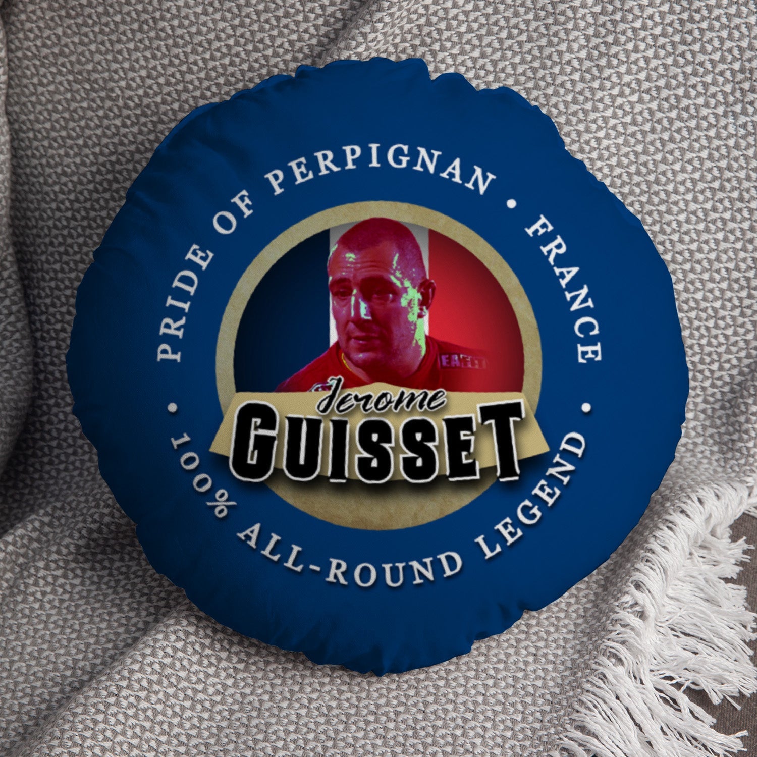 France Rugby League Guisset - Legend Collection - Circle Cushion 14"