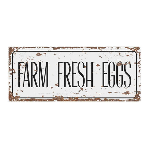 Farm Fresh Eggs Metal Vintage Wall Sign