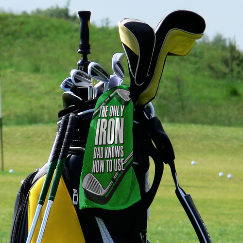 Father's Day Golf Iron - Retro Lightweight, Microfibre Golf Towel