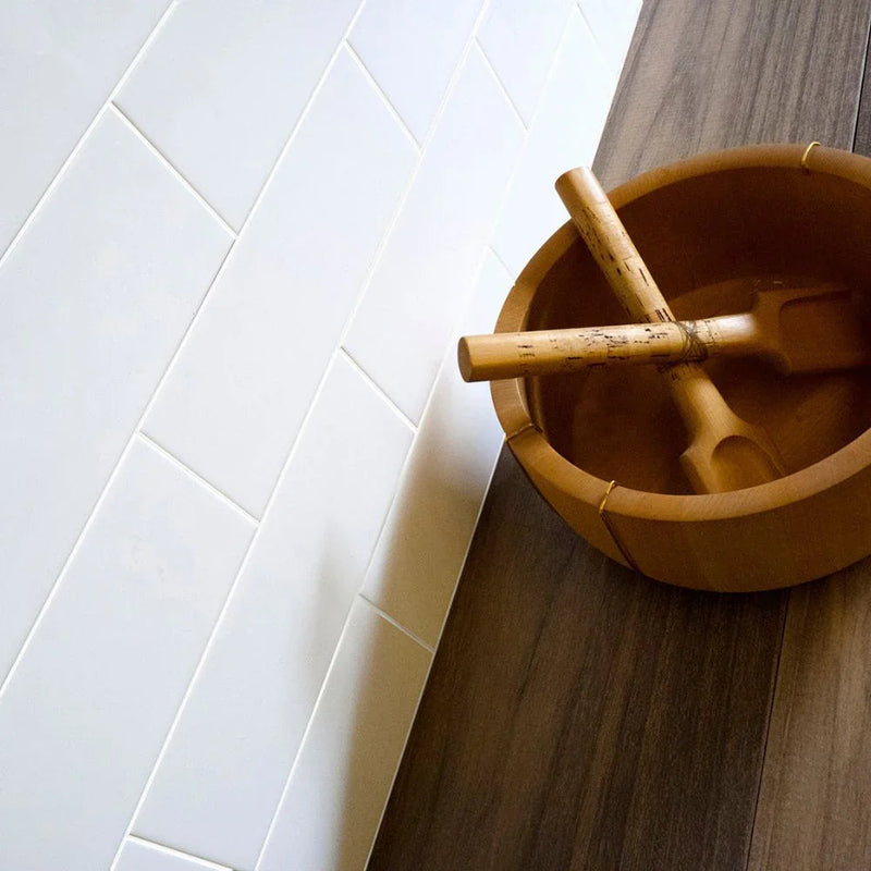 Flat White Subway Tile 10 x 30cm