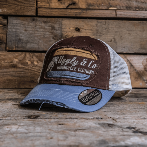 Dusty Blue Flat Track Trucker Hat