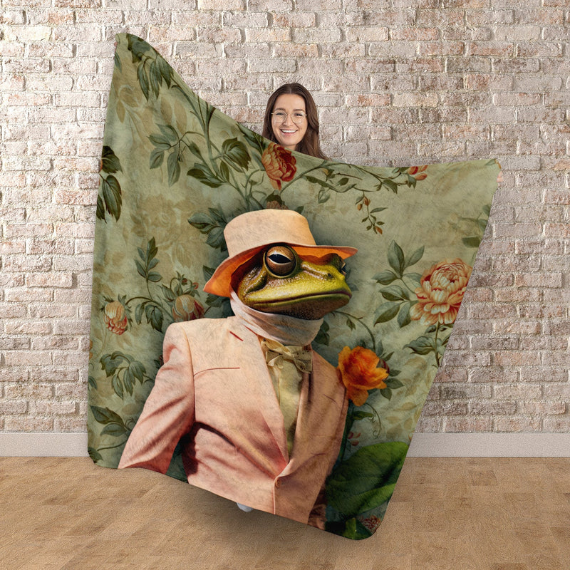 Fancy Vintage Frog - Fleece Blanket 150cm X 150cm