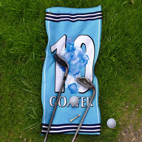 Manchester Blue Goater 10 - Football Legends - Golf Towel