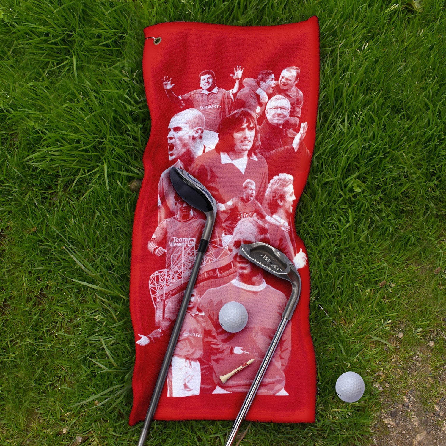 Manchester Red Montage - Football Legends - Golf Towel