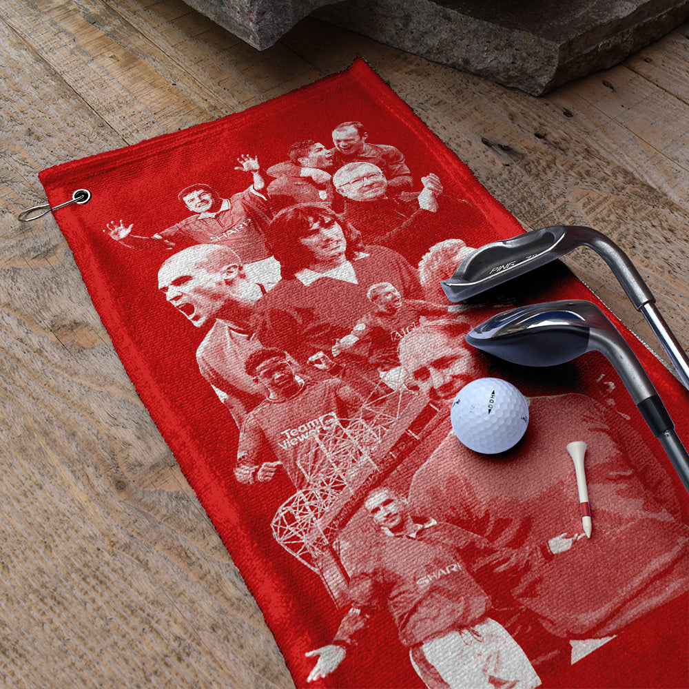 Manchester Red Montage - Football Legends - Golf Towel