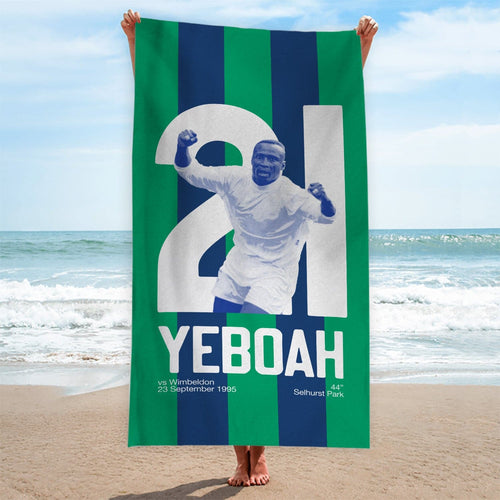 Leeds Yeboah 21 - Football Legends - Beach Towel - 150cm x 75cm