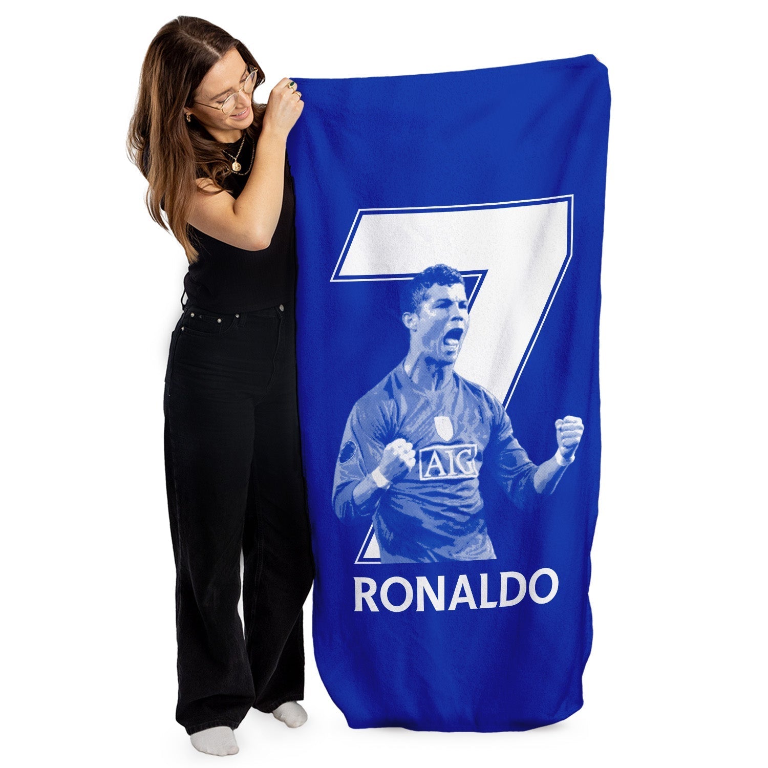 Manchester Red Ronaldo 7 - Football Legends - Beach Towel - 150cm x 75cm