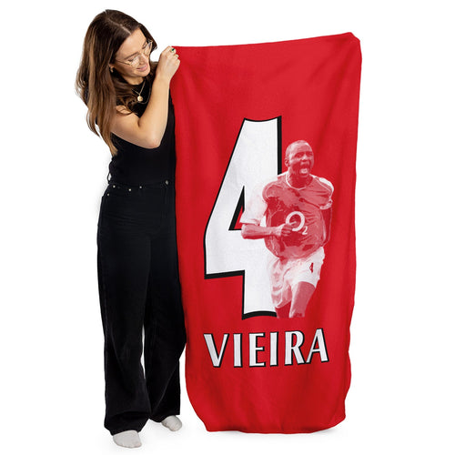 The Gooners Vieira 4 - Football Legends - Beach Towel - 150cm x 75cm