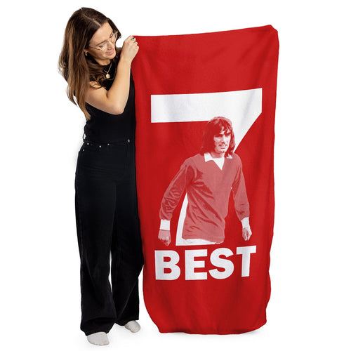 Manchester Red Best 7 - Football Legends - Beach Towel - 150cm x 75cm