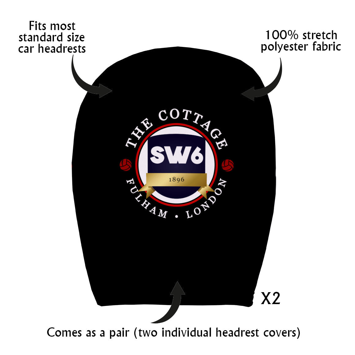 Fulham  Craven Cottage - Football Legends - Headrest Cover