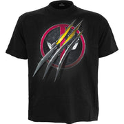 DEADPOOL - SLASHED - Front Print T-Shirt Black