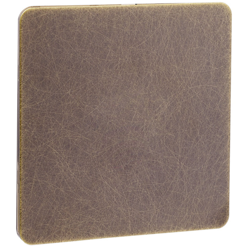 Caradok Screwless Antique Brass Blank Plate - 1 Gang - The Georgian