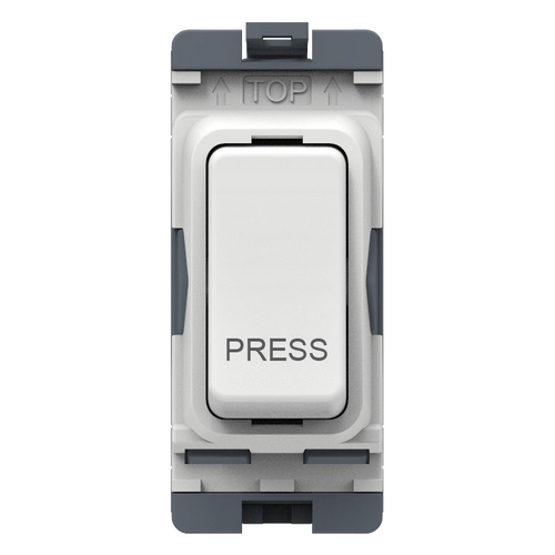 Caradok 20A 2Way Retractive Switch (Press) White Moulded