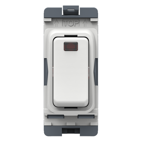 Caradok 20A DP Grid Module with LED Indicator White Moulded