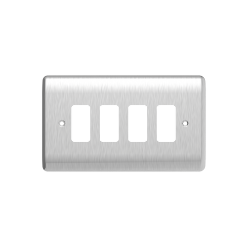 Caradok 4G Front Grid Plate Brushed Chrome