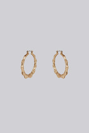 Louche Gedor Matt Gold Bamboo Hoop Earrings - Gold