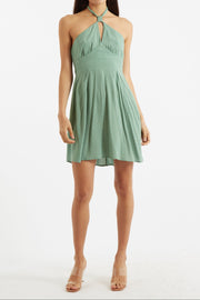 Geri Petite Dot Halter Neck Mini Dress