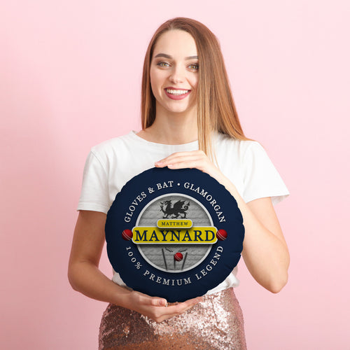 Glamorgan Cricket Maynard  - Legend Collection - Circle Cushion 14"