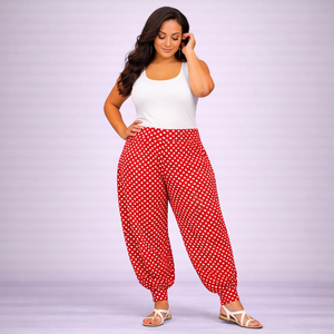 Polka Dot High Rise Harem Pants