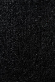 Guila Eyelash Rib Long Sleeve Midi Dress - Black