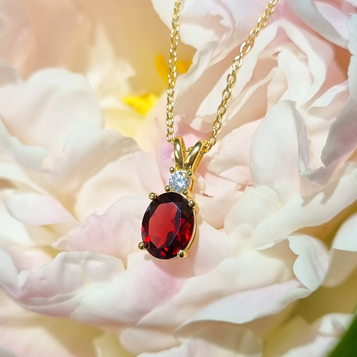 Complete Set - Garnet Jewellery Set in 18k Gold Vermeil