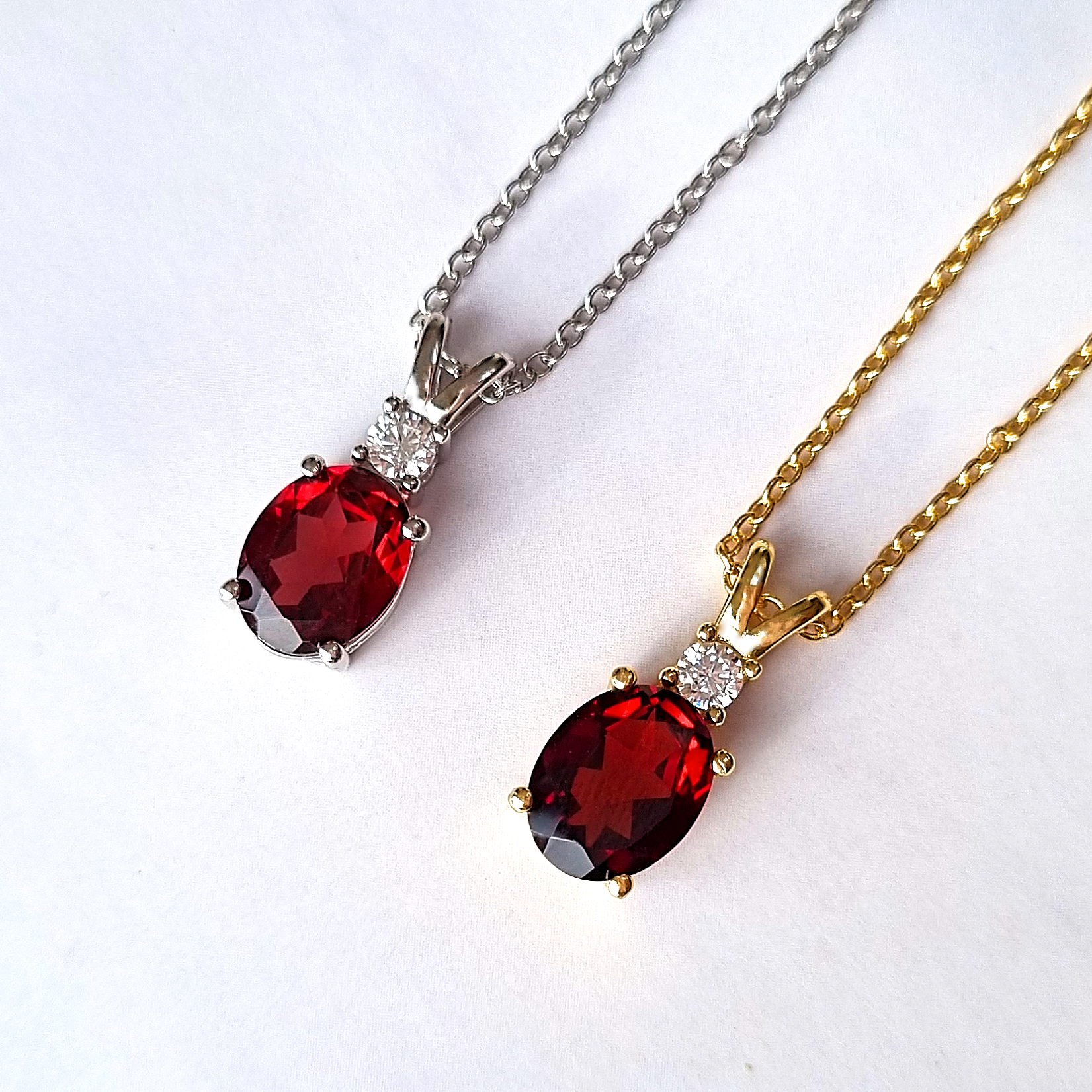 Garnet Pendant Necklace in 18k Gold Vermeil