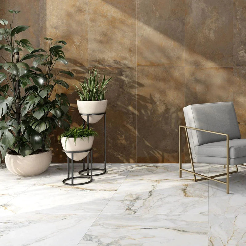 Golden Hue Marble Porcelain Tile