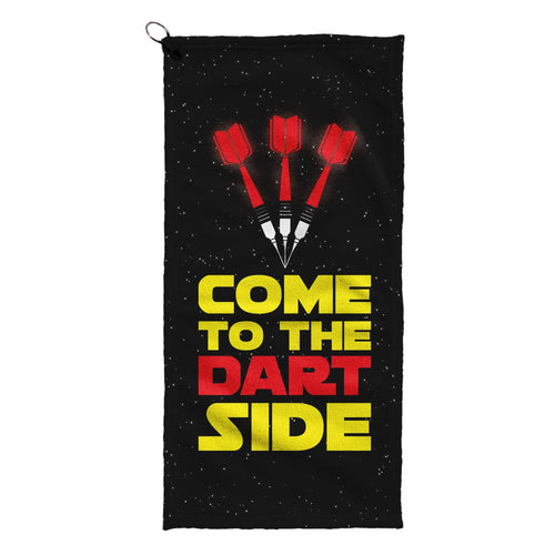 Come to the Dart Side- Funny Darts-Themed Golf Towel