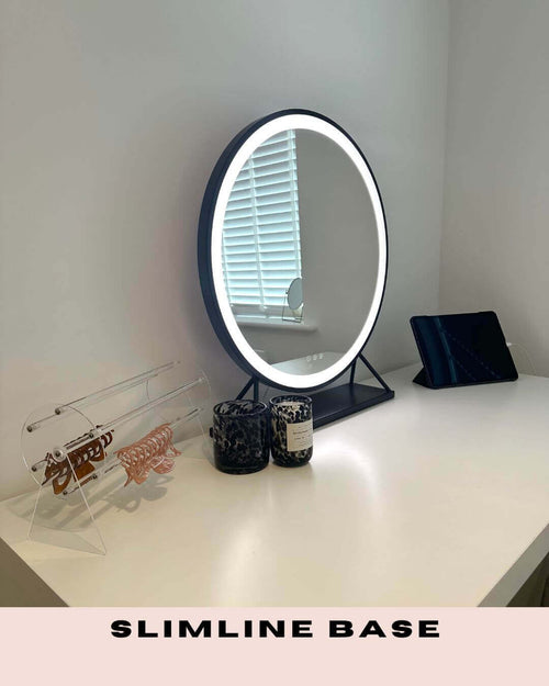 Grace Round Hollywood Mirror Black 60x67cm
