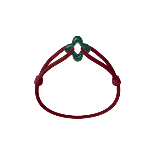 Green Clover Cord Bracelet