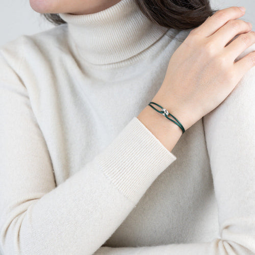 Mini Silver Soho Diamond Cord Bracelet
