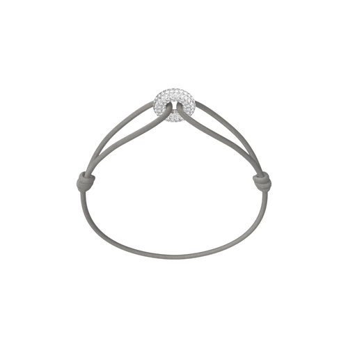 Mini Silver Soho Pavé Cord Bracelet