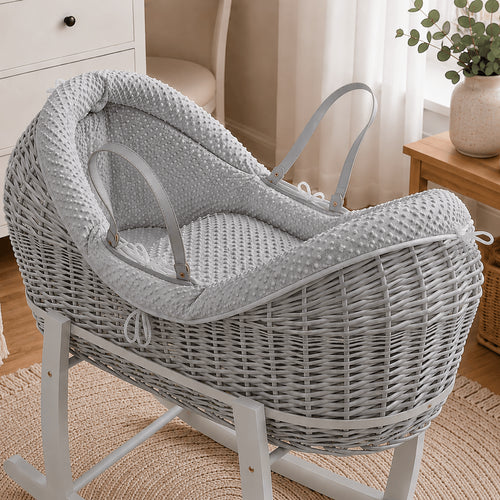 Wicker Deluxe Pod Baby Moses Basket With Stand