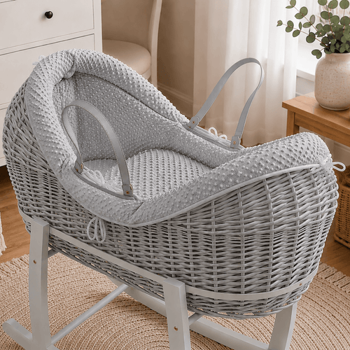Wicker Deluxe Pod Baby Moses Basket With Stand