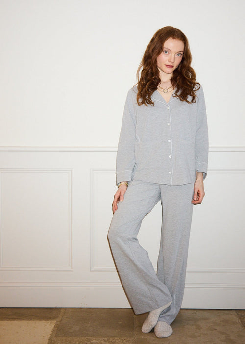 Soft Grey Marl Modal Cotton Pyjama Set
