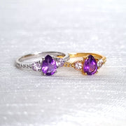 Amethyst and Lavender Amethyst Ring in Sterling Silver