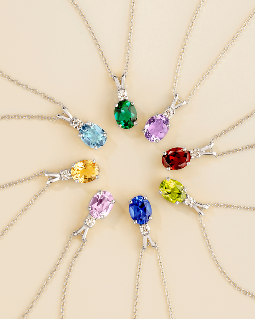 Citrine Pendant Necklace in Sterling Silver