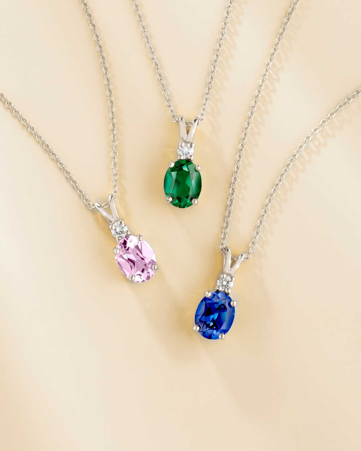 Blue Sapphire Pendant Necklace in Sterling Silver
