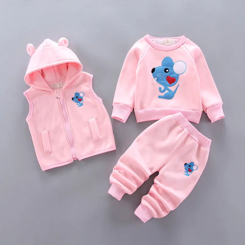 3pc/Set Animal Bear Baby Set For Newborn Winter Infant Clothing Sets Super Keep